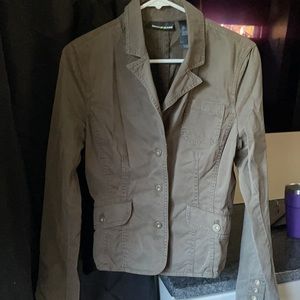 Cotton canvas like DKNY jacket. Soft “S”